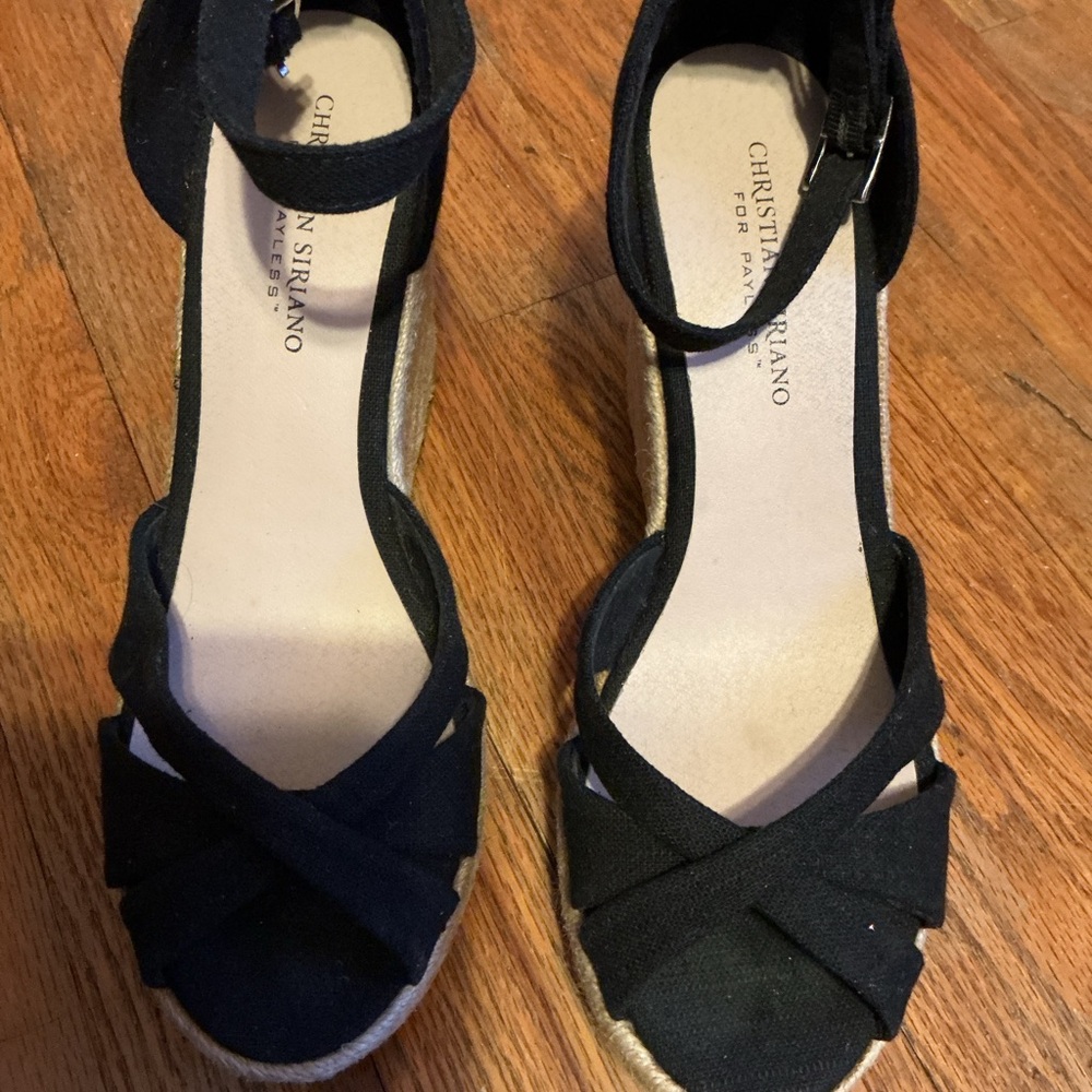 Christian Siriano Black Espadrille Sandals